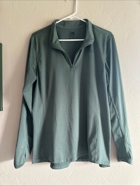 The North Face Quarter-Zip Pullover in Sage Green